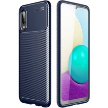 Nevarium Galaxy A02 Kılıf Karbon Dokulu Silikon - Lacivert