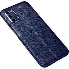 Nevarium Oppo A52 Kılıf Deri Dokulu Kamera Korumalı Silikon - Lacivert