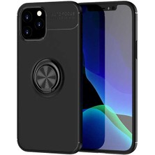 Nevarium Apple iPhone 12 Pro Kılıf Yüzüklü Silikon Range - Siyah