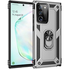 Nevarium Galaxy Note 20 Ultra Kılıf Tank Yüzüklü Yüksek Korumalı Silikon - Gri