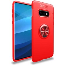 Nevarium Galaxy S10E Kılıf Yüzüklü Silikon Range - Kırmızı