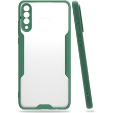Nevarium Huawei P30 Lite Kılıf Arkası Mat Kamera Korumalı Silikon - Koyu Yeşil