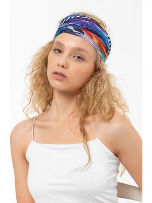 Saria Moda Karışık Desen Piliseli Fular Bandana