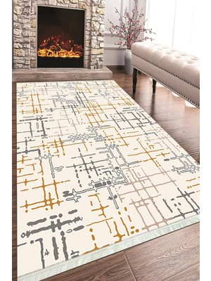 Napoli Home Baskılı Modern Desenli Kaymaz Tabanlı Yıkanabilir Şık Salon Halısı Mutfak Halısı ve Yolluk NH-HT-644