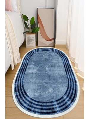Napoli Home Dijital Baskılı Kaymaz Taban Yıkanabilir Oval Salon  Halısı Mutfak Halısı ve Yolluk NHO-HT-488