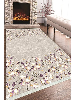 Napoli Home Baskılı Modern Desenli Kaymaz Tabanlı Yıkanabilir Şık Salon Halısı Mutfak Halısı ve Yolluk NH-HT-456