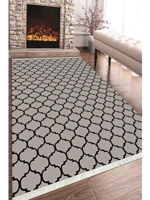 Napoli Home Baskılı Modern Desenli Kaymaz Tabanlı Yıkanabilir Şık Salon Halısı Mutfak Halısı ve Yolluk NH-HT-548