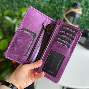 Boston -  Deri Telefon Bölmeli Cüzdan