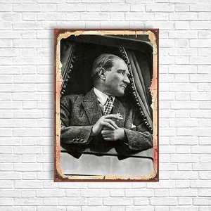 Trend Poster Atatürk Retro Ahşap Poster