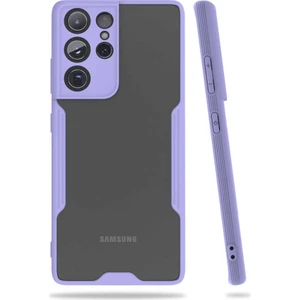 Galaxy S21 Ultra Kılıf Arkası Mat Kamera Korumalı Silikon - Mor