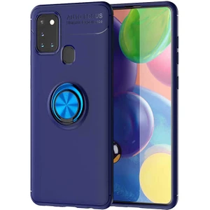 Galaxy A21S Kılıf Yüzüklü Silikon Range - Mavi