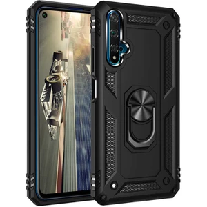 Huawei Nova 5t Kılıf Tank Yüzüklü Yüksek Korumalı Silikon - Siyah