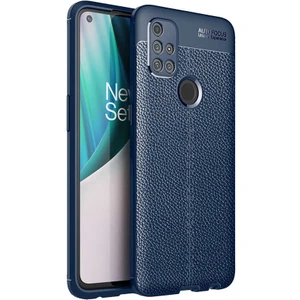 One Plus Nord N10 5g Kılıf Deri Dokulu Kamera Korumalı Silikon - Lacivert