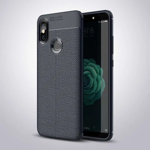 Xiaomi Mi 8 Kılıf Deri Dokulu Kamera Korumalı Silikon - Lacivert