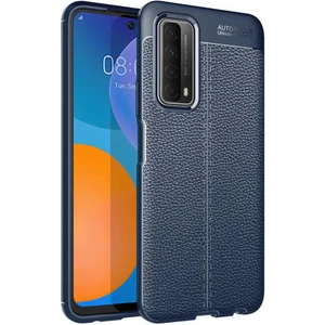 Huawei P Smart 2021 Kılıf Deri Dokulu Kamera Korumalı Silikon - Lacivert