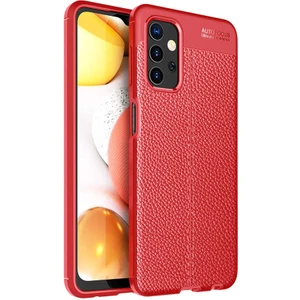 Galaxy A13 4g Kılıf Deri Dokulu Kamera Korumalı Silikon - Kırmızı