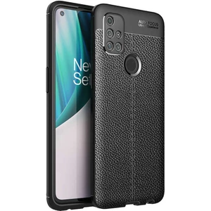 One Plus Nord N10 5g Kılıf Deri Dokulu Kamera Korumalı Silikon - Siyah