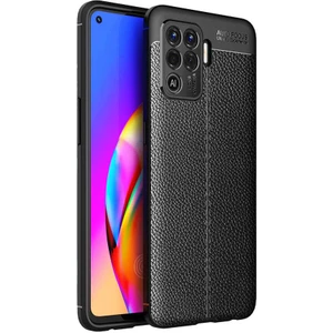 Oppo Reno 5 Lite Kılıf Deri Dokulu Kamera Korumalı Silikon - Siyah