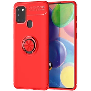Galaxy A21S Kılıf Yüzüklü Silikon Range - Kırmızı