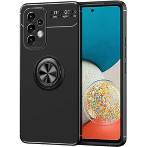 Galaxy A73 Kılıf Yüzüklü Silikon Range - Siyah