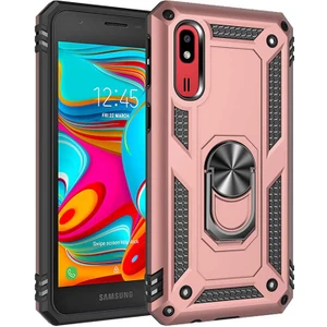 Galaxy A2 Core Kılıf Tank Yüzüklü Yüksek Korumalı Silikon - Rose Gold