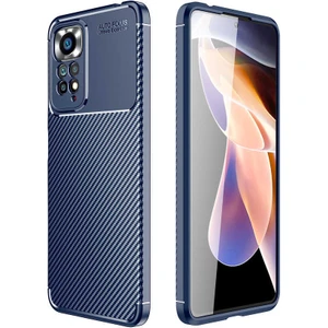 Xiaomi Redmi Note 11S Global Kılıf Karbon Dokulu Silikon - Lacivert