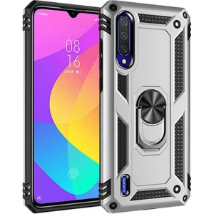 Xiaomi Mi A3 Kılıf Tank Yüzüklü Yüksek Korumalı Silikon - Gri