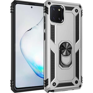 Galaxy A81 (Note 10 Lite) Kılıf Tank Yüzüklü Yüksek Korumalı Silikon - Gri