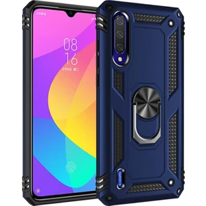 Xiaomi Mi A3 Kılıf Tank Yüzüklü Yüksek Korumalı Silikon - Mavi