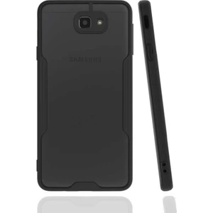 Galaxy J7 Prime Kılıf Arkası Mat Kamera Korumalı Silikon - Siyah