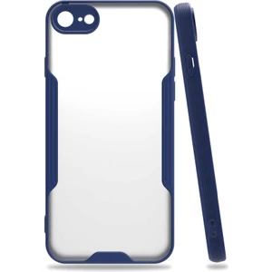 Apple iPhone Se 2022 Kılıf Arkası Mat Kamera Korumalı Silikon - Lacivert