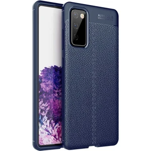 Galaxy S20 Fe Kılıf Deri Dokulu Kamera Korumalı Silikon - Lacivert