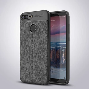 Huawei Honor 9 Lite Kılıf Deri Dokulu Kamera Korumalı Silikon - Siyah