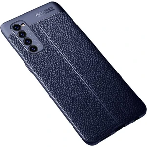 Oppo Reno 4 Pro 4g Kılıf Deri Dokulu Kamera Korumalı Silikon - Lacivert