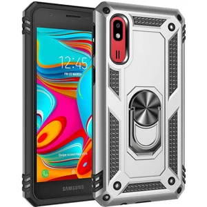 Galaxy A2 Core Kılıf Tank Yüzüklü Yüksek Korumalı Silikon - Gri