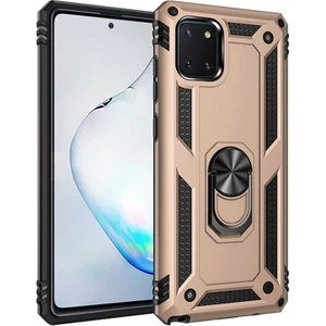 Galaxy A81 (Note 10 Lite) Kılıf Tank Yüzüklü Yüksek Korumalı Silikon - Gold