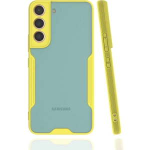 Galaxy S22 Kılıf Arkası Mat Kamera Korumalı Silikon - Sarı