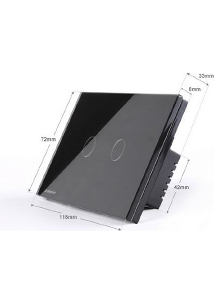 Inci Kristal Cam Panel Uzaktan Kumandalı Kablosuz Dokunmatik Ekran Işık Anahtarı - Siyah (Yurt Dışından)