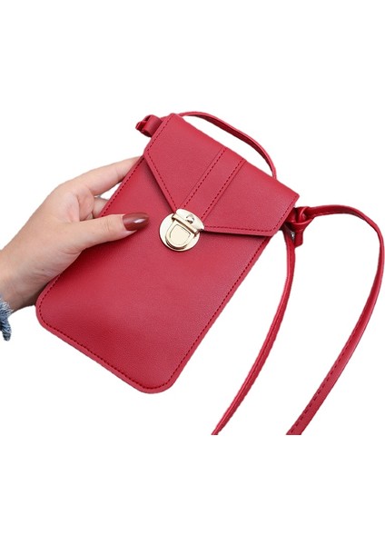 Kadın Trendy Moda Dikey Cüzdan Tüm Maç Tek Omuz Messenger Çanta (Yurt Dışından)