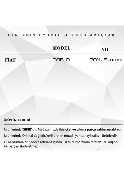 Fiat Doblo Için Dış Orta Sürgülü Kapı Açma Teli (Sol Taraf)