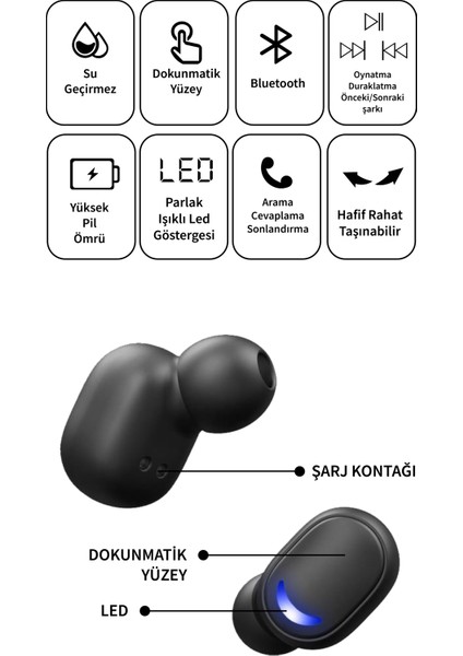 Deilmi IOS-Android Uyumlu Kablosuz Kulakiçi V5.1 Mikrofonlu Powerbank Kutulu Db-17 Bluetooth Kulaklık fiyatları