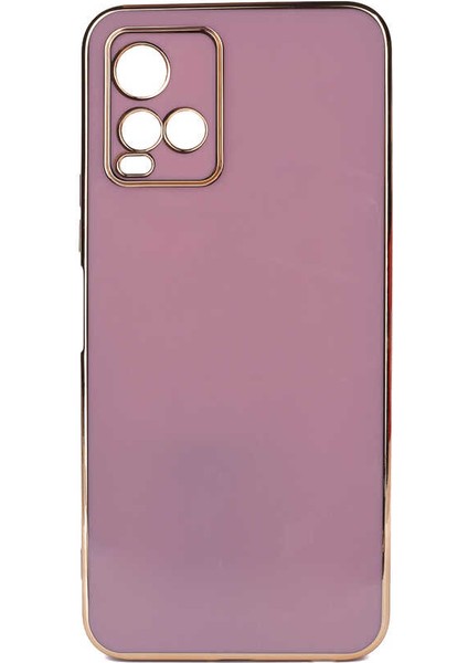 Vivo Y33S Parlak Kenarlı Bark Silikon Kılıf Kırılmaz Ekran Koruyucu