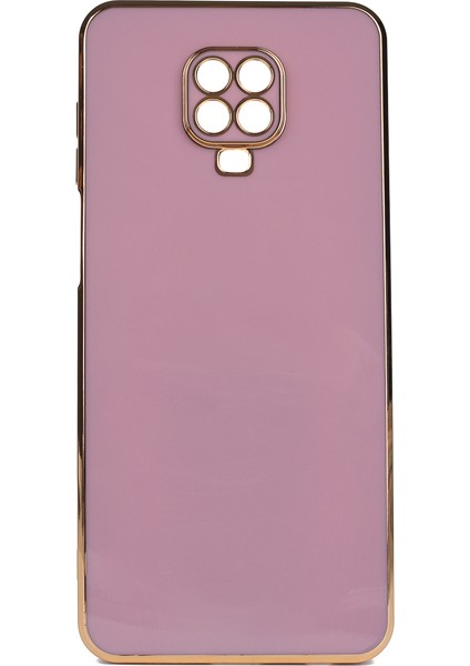 Xiaomi Redmi Note 9s Parlak Kenarlı Bark Silikon Kılıf Kırılmaz Ekran Koruyucu