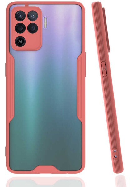 Oppo Reno 5 Lite Kılıf Arkası Mat Kamera Korumalı Silikon - Pembe