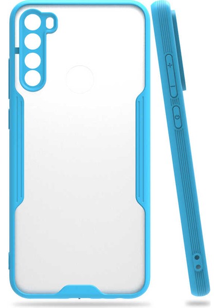 Xiaomi Redmi Note 8 Kılıf Arkası Mat Kamera Korumalı Silikon - Mavi