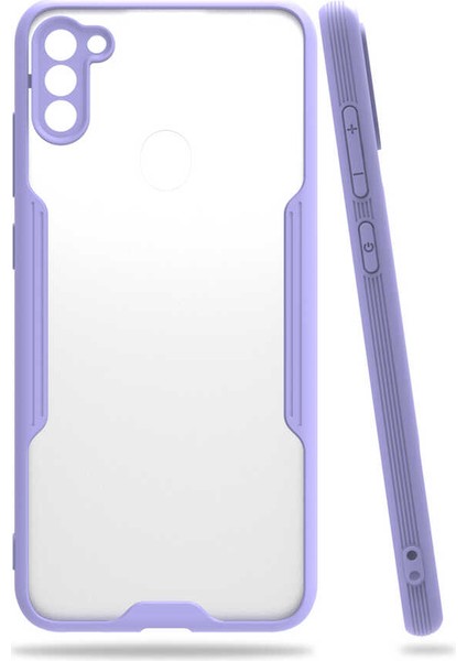 Galaxy M11 Kılıf Arkası Mat Kamera Korumalı Silikon - Mor
