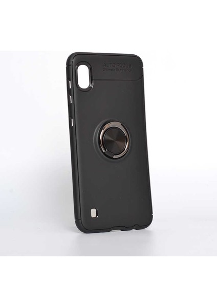 Galaxy A10 Kılıf Yüzüklü Silikon Range - Siyah