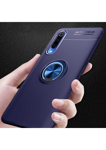Galaxy A70 Kılıf Yüzüklü Silikon Range - Mavi