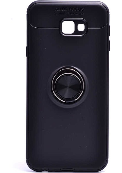 Galaxy J4 Plus Kılıf Yüzüklü Silikon Range - Siyah