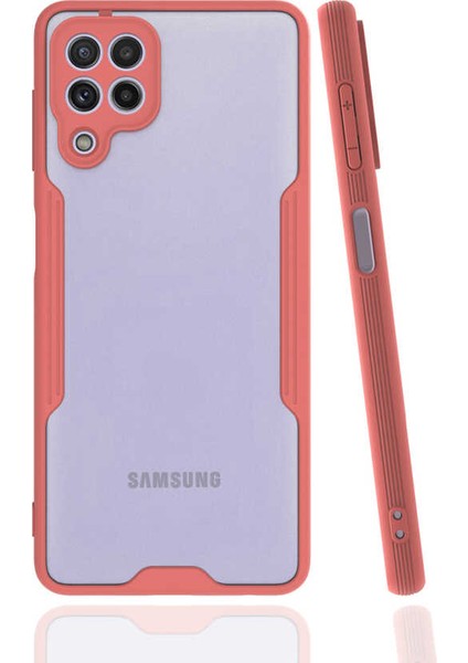 Galaxy M22 Kılıf Arkası Mat Kamera Korumalı Silikon - Pembe